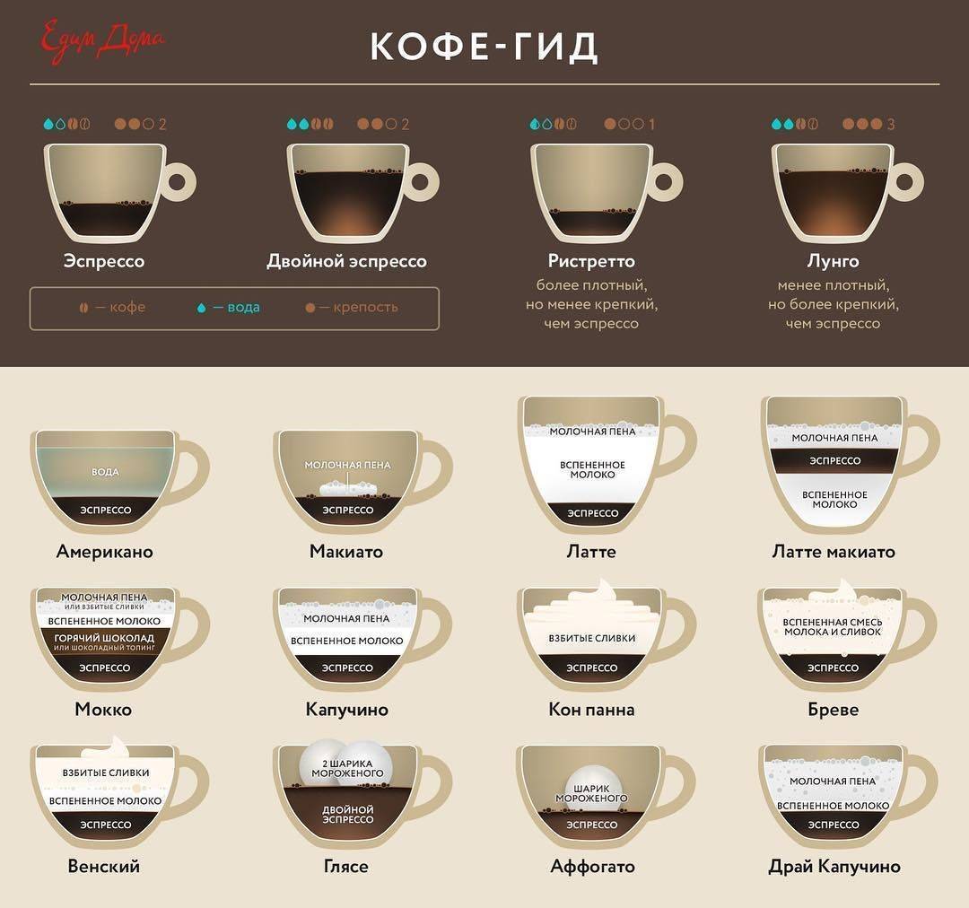 Каким бывает кофе: всевозможные классификации и виды кофейных напитков