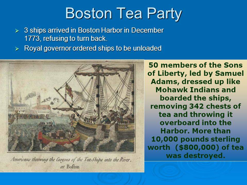Что такое бостонское чаепитие 1773 года. краткая история