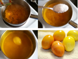 Как покрасить яйца кофе или чаем