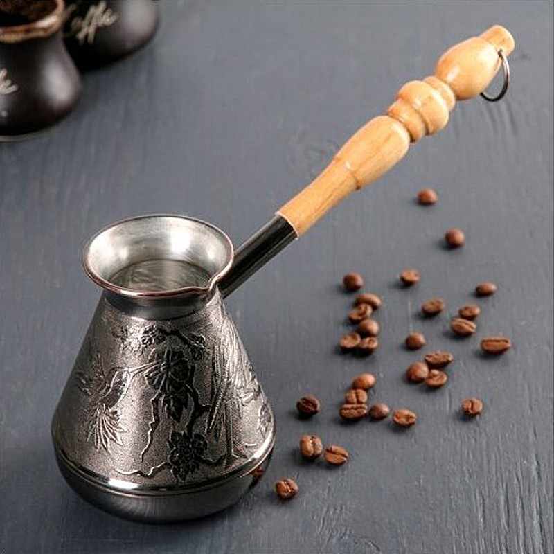 Турка для кофе: медная, серебряная, латунная, нержавейка, эмаль