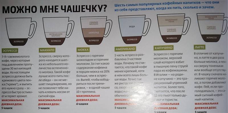 Сколько кофеина содержится в чашке кофе: содержание в напитках, в растворимом кофе, в кофе без кофеина