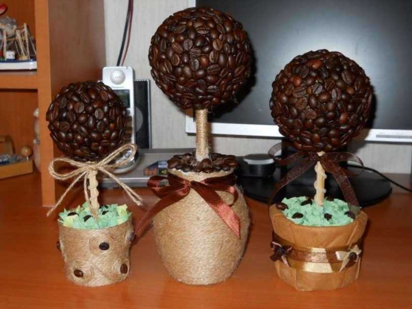 Топиарий из кофейных зерен