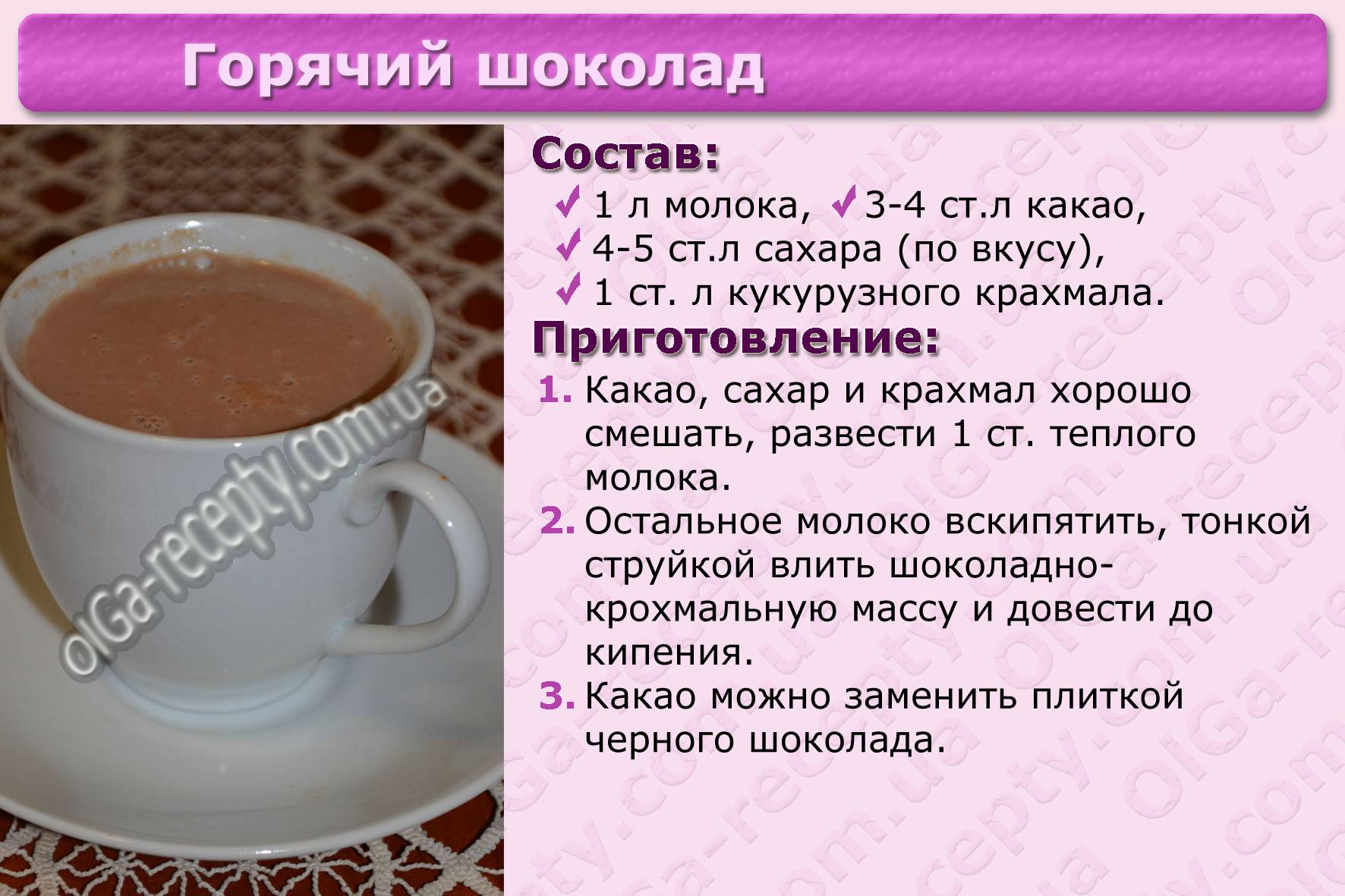 Какао с молоком — пошаговый рецепт с фото