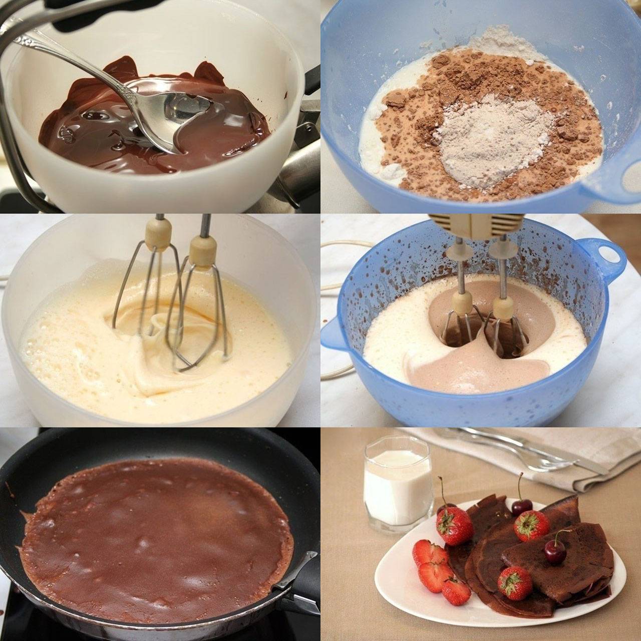 Шоколадные блинчики: рецепт на кефире и молоке с какао