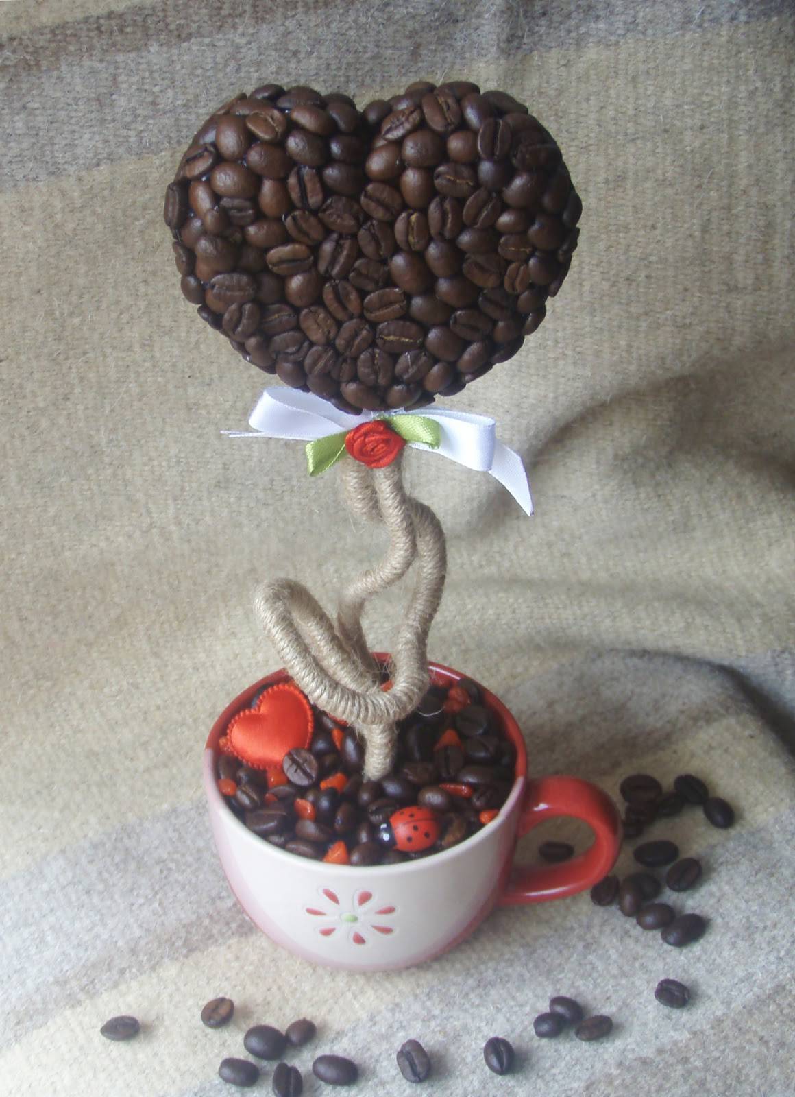 Кофейный топиарий: мастер-класс, как сделать кофейное дерево ????