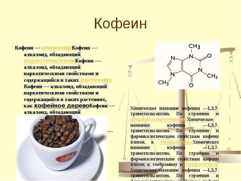 Содержание кофеина в чае и кофе. где больше - сравнительная таблица
