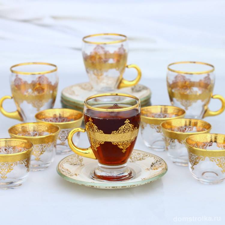 Турецкие чашки для чая, комплектующие сервиза и правила подачи