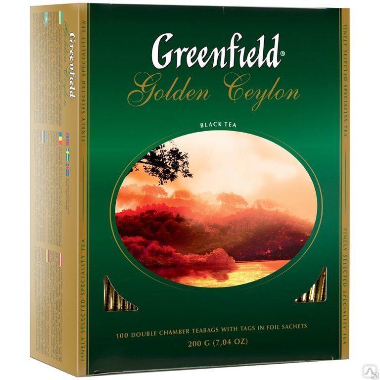 Чай гринфилд зеленый в пакетиках