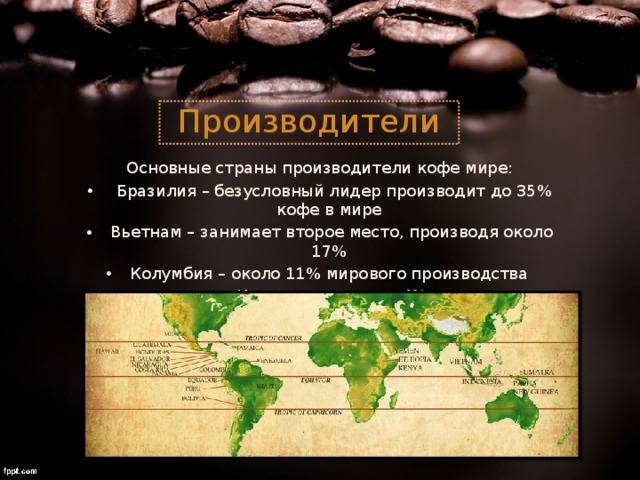 Страны-производители кофе: американские, африканские, азиатские