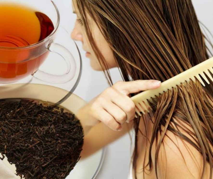 Черный чай для волос: окрашивание, ополаскивание