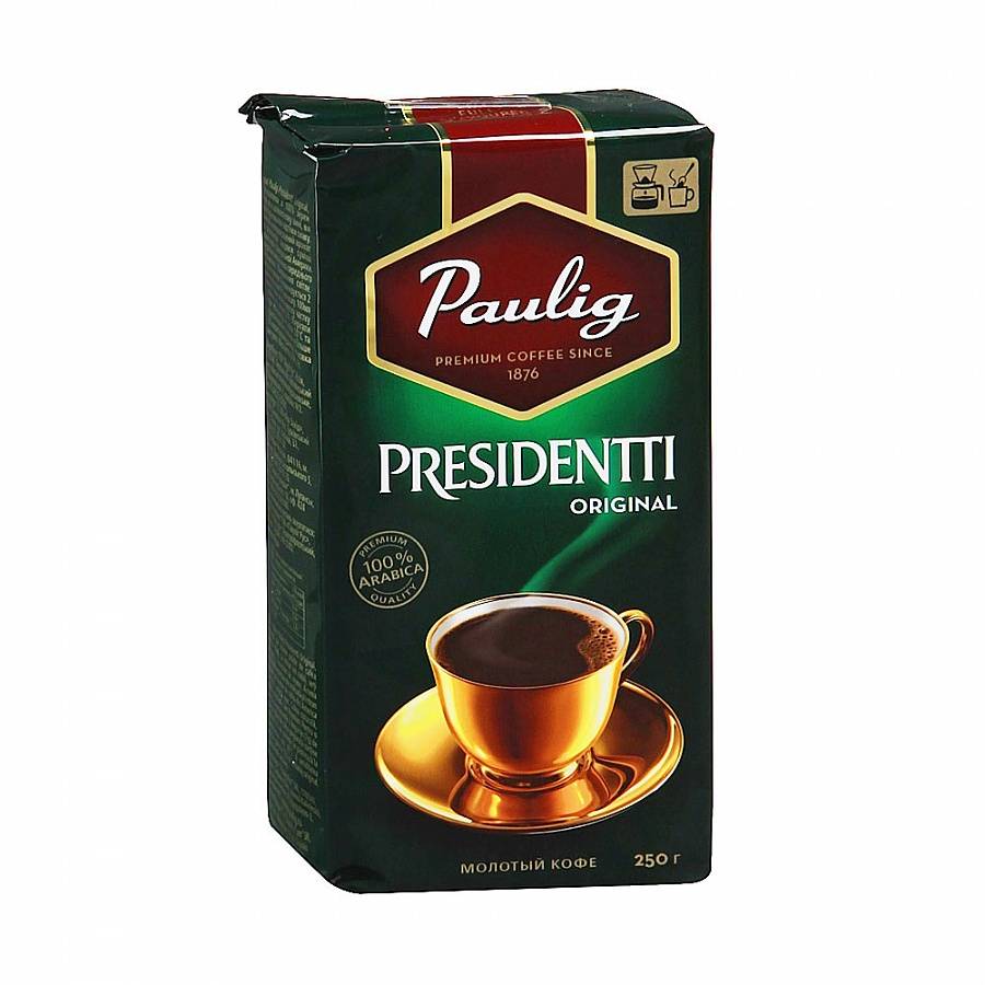 Кофе паулиг - в зернах, молотый, президент, мокка, эспрессо, классик