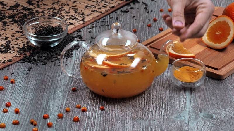Как сделать вкусный облепиховый чай с апельсином