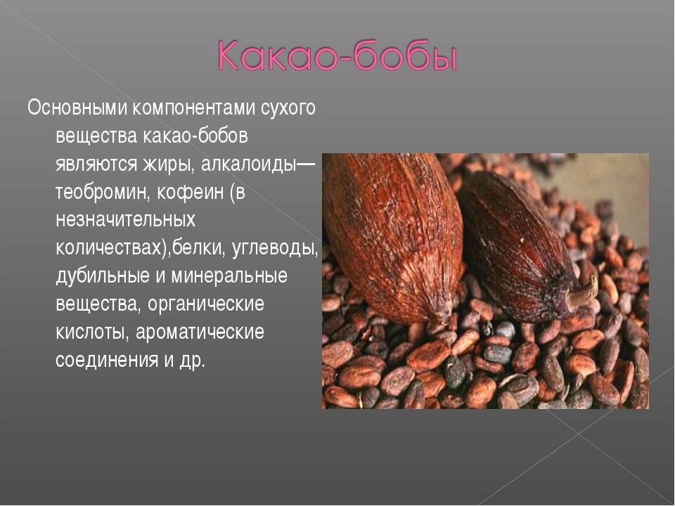 Химический состав какао-бобов