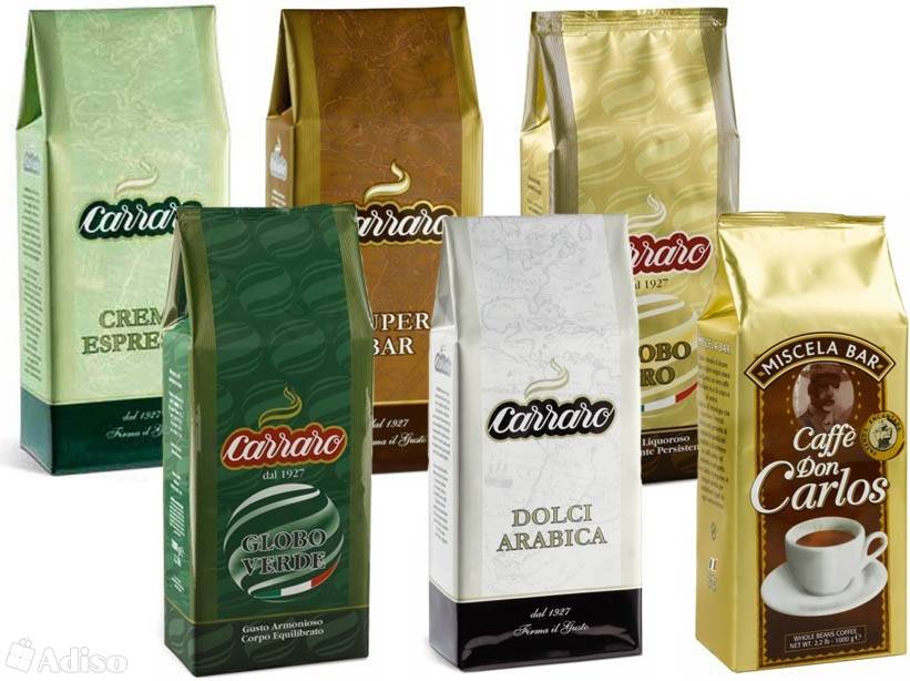 Кофе carraro в зернах 1/250гр "carraro arabica" 100% м/у х 24 купить оптом и в розницу. доставка по россии. цена =309,18 руб.