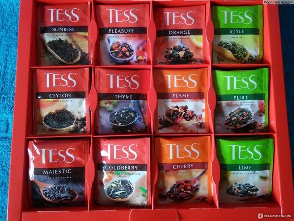Чай в пакетиках тесс: ассортимент продукции